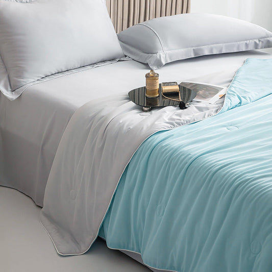 Air Condition Comforter for SummerPure Color, Ice Silk Cooling Blanket, Lightweight and Smooth, Twin, King Size Cold Quilt