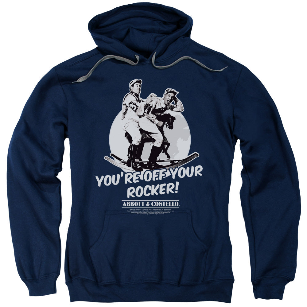 Abbott & Costello Off Your Rocker Mens Hoodie Navy Blue Officially Licensed
