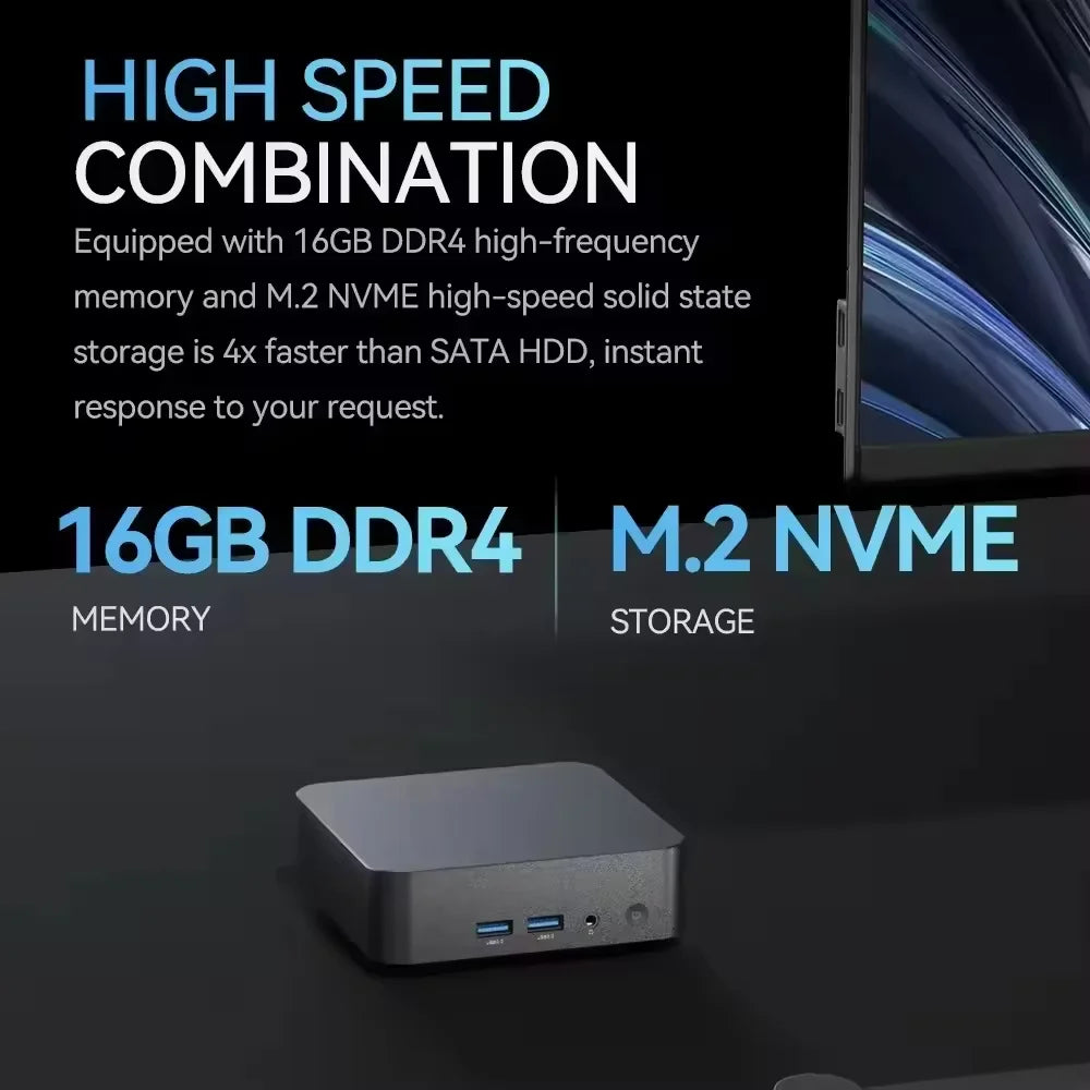 Windows 11 Mini Computer 16GB 1TB 2TB SSD Mini PC Portable Intel Core i9 8950HK/N5095A 1000M Ethernet Gaming PC Desktop Mini PC