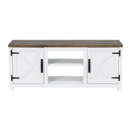 Farmhouse TV Stand for 58 Inch TV Storage Cabinet for Living Room