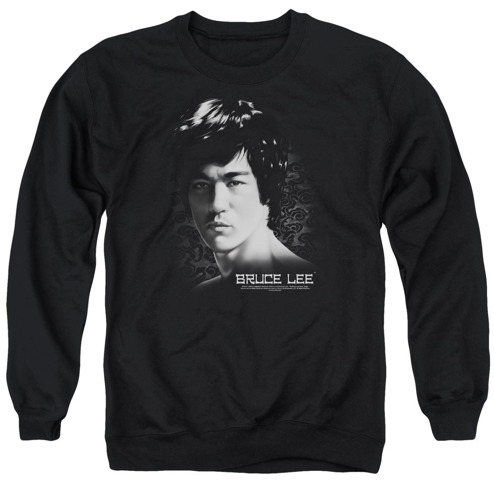 Bruce Lee In Your Face Mens Crewneck Sweatshirt Black Officially Licensed