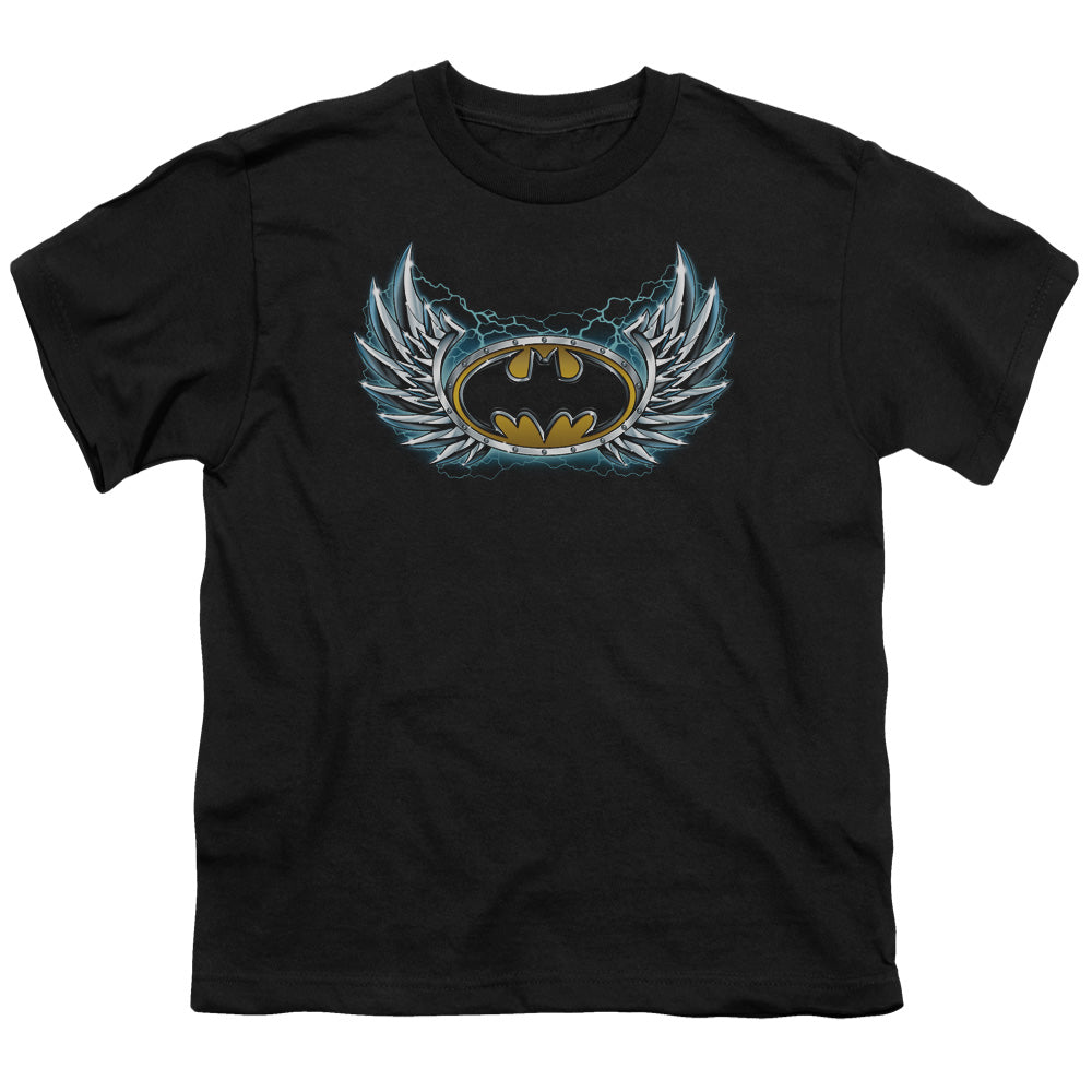 Batman Steel Wings Logo Kids Youth T Shirt Black Officially Licensed