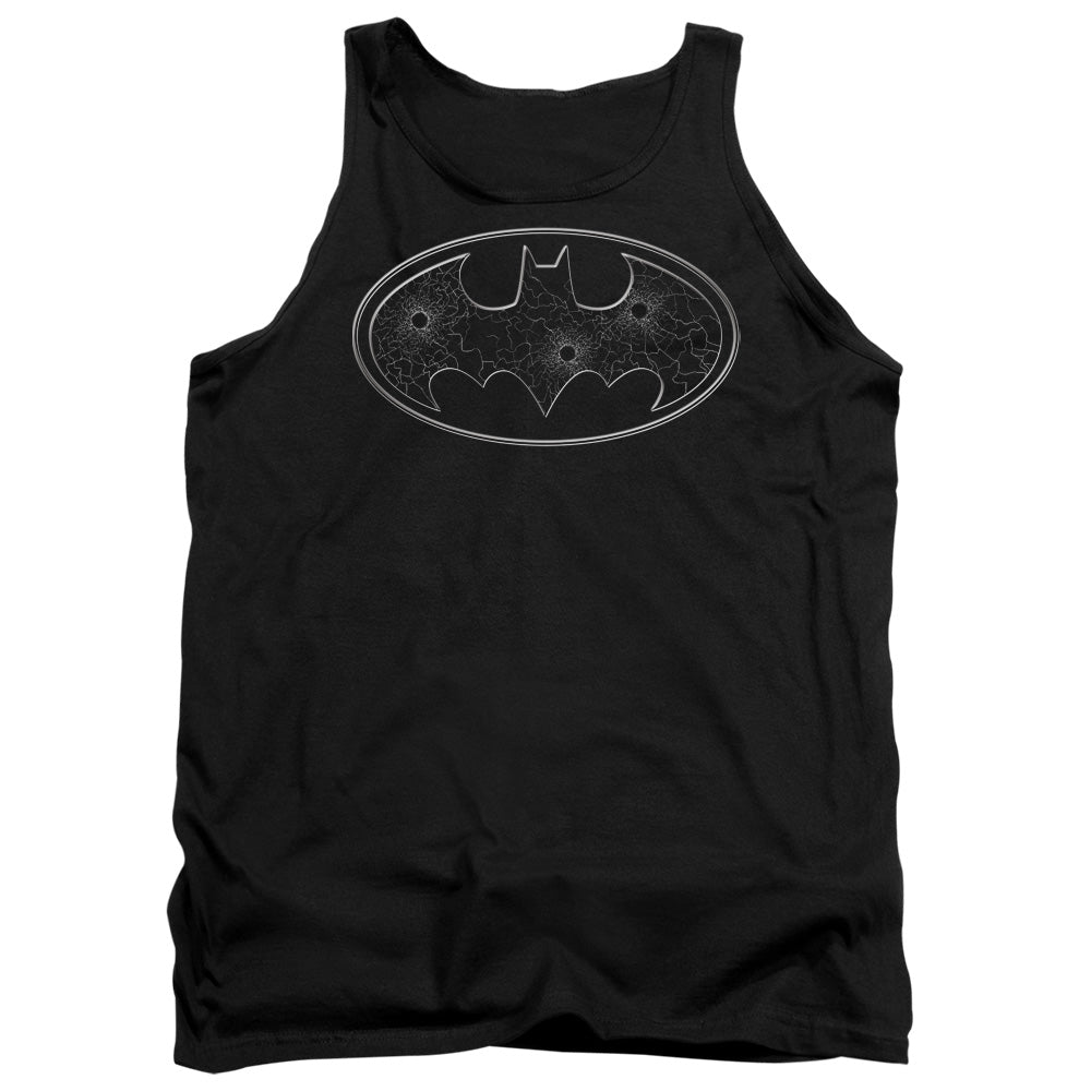 Batman Glass Hole Logo Mens Tank Top Shirt Black Officially Licensed