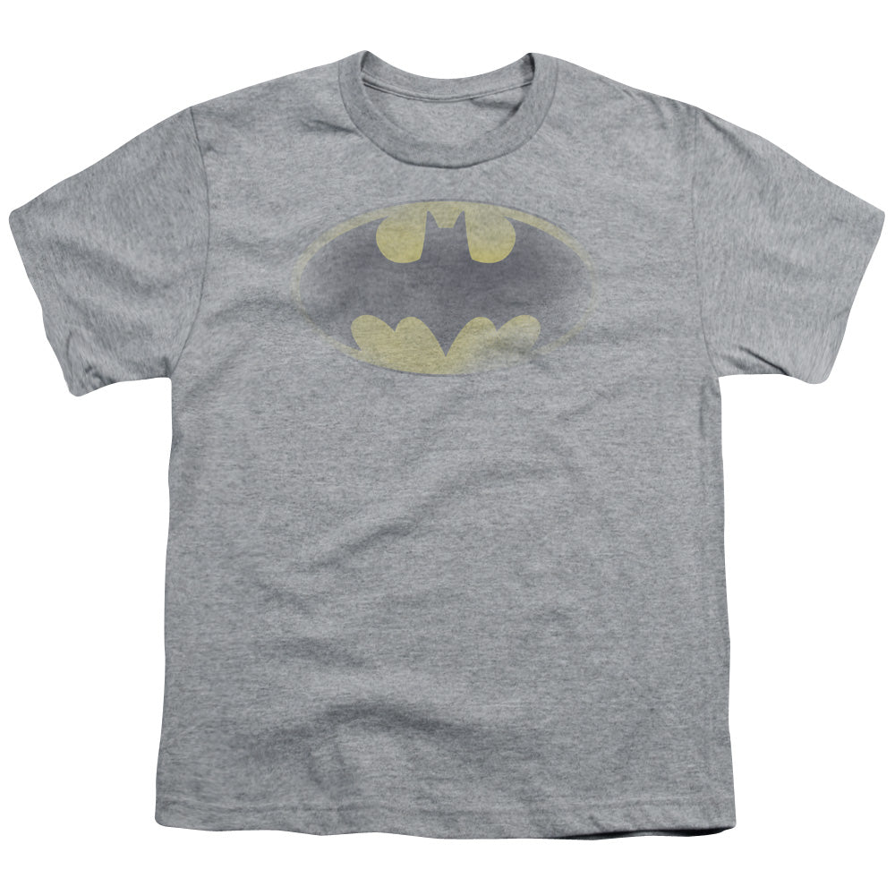 Batman Faded Logo Kids Youth T Shirt Athletic Heather Officially Licensed