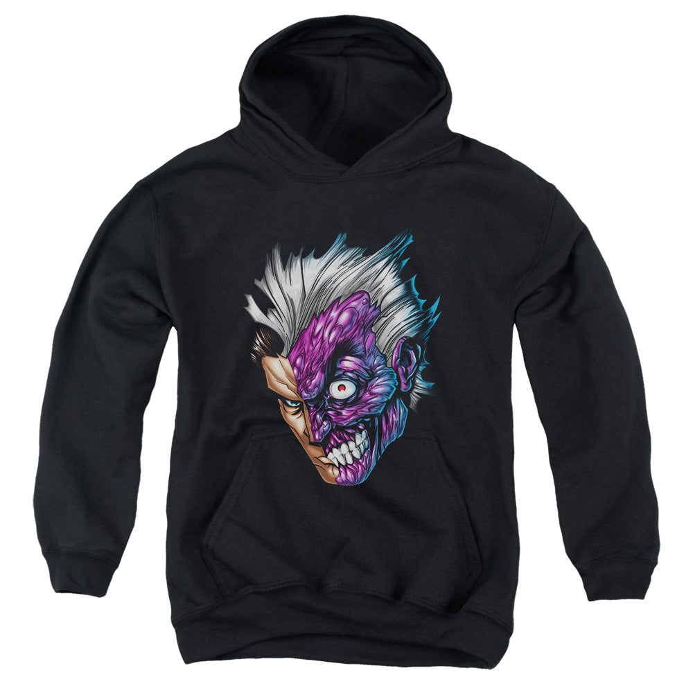 Batman Just Face Kids Youth Hoodie Black Officially Licensed