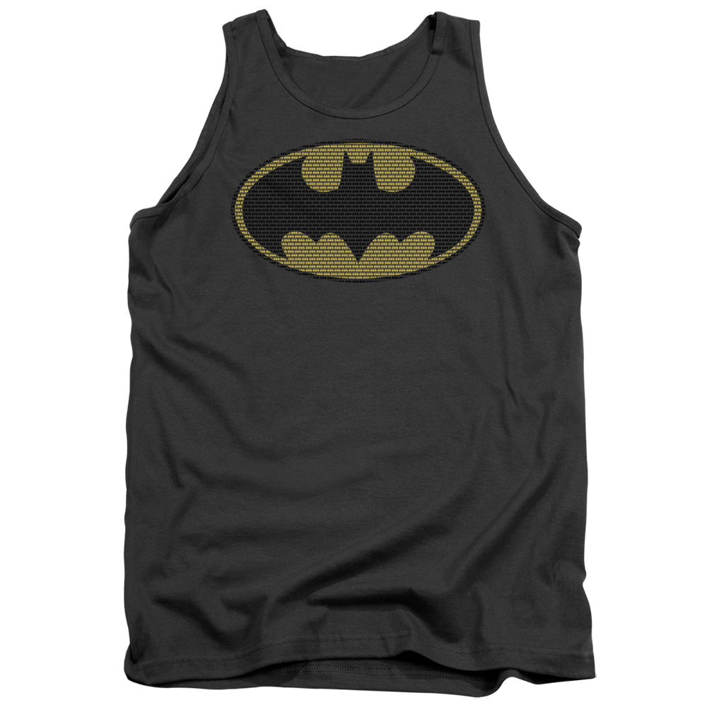Batman Litle Logos Mens Tank Top Shirt Charcoal Officially Licensed