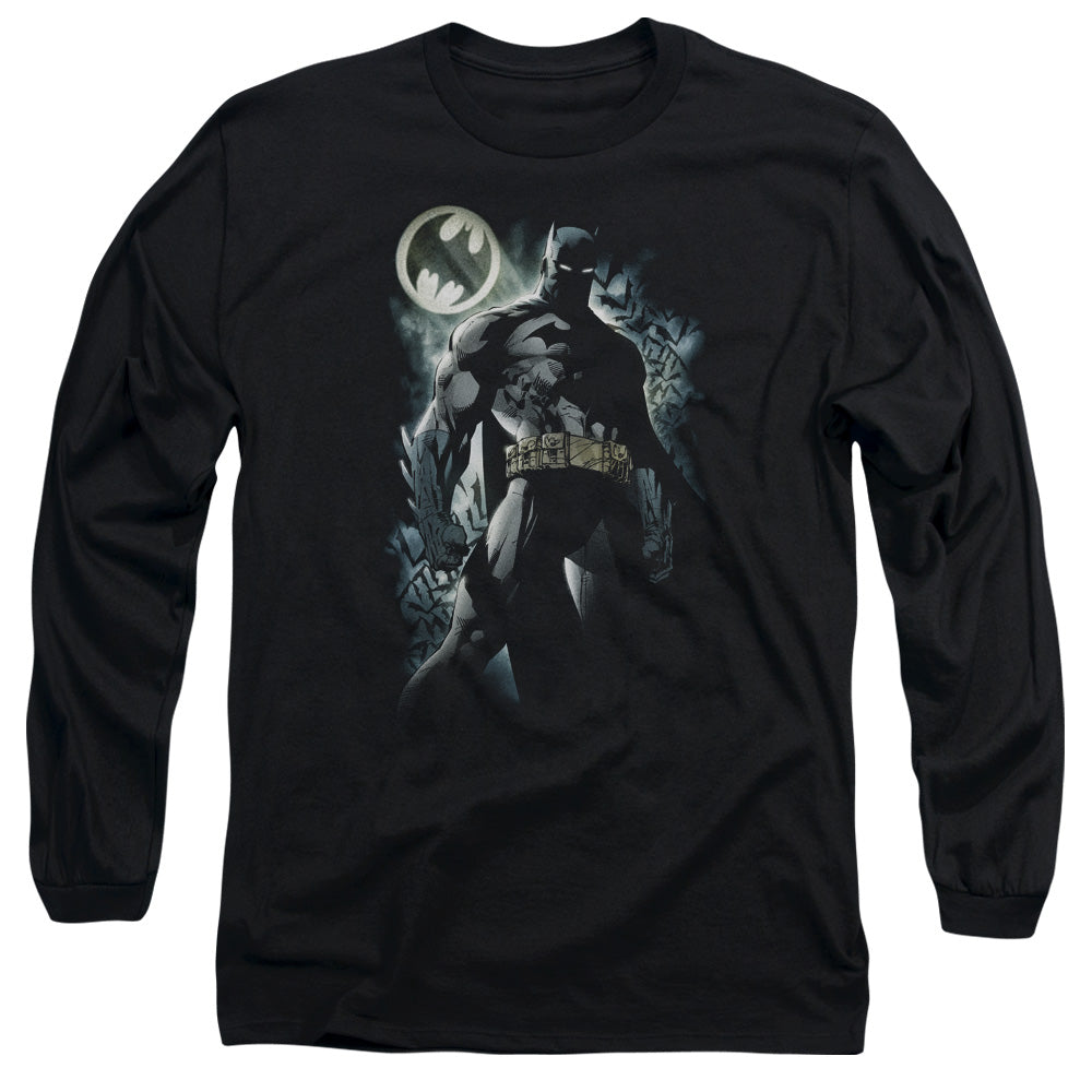Batman The Knight Mens Long Sleeve Shirt Black Officially Licensed