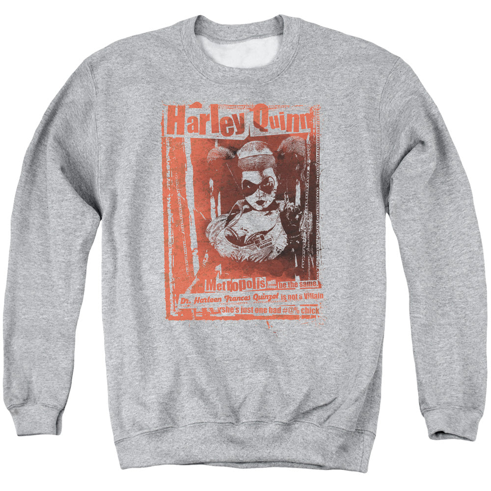 Batman Dr Quinn Mens Crewneck Sweatshirt Athletic Heather