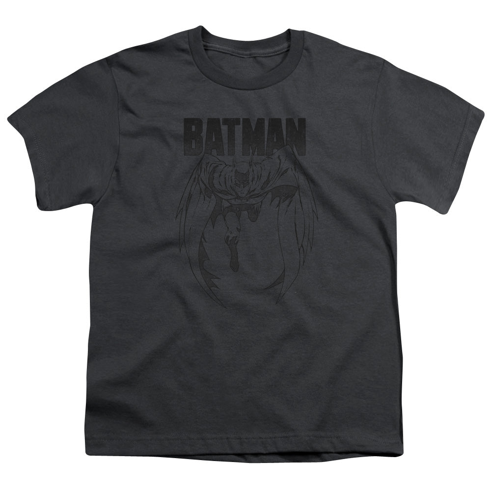 Batman Grey Noise Kids Youth T Shirt Charcoal Officially Licensed