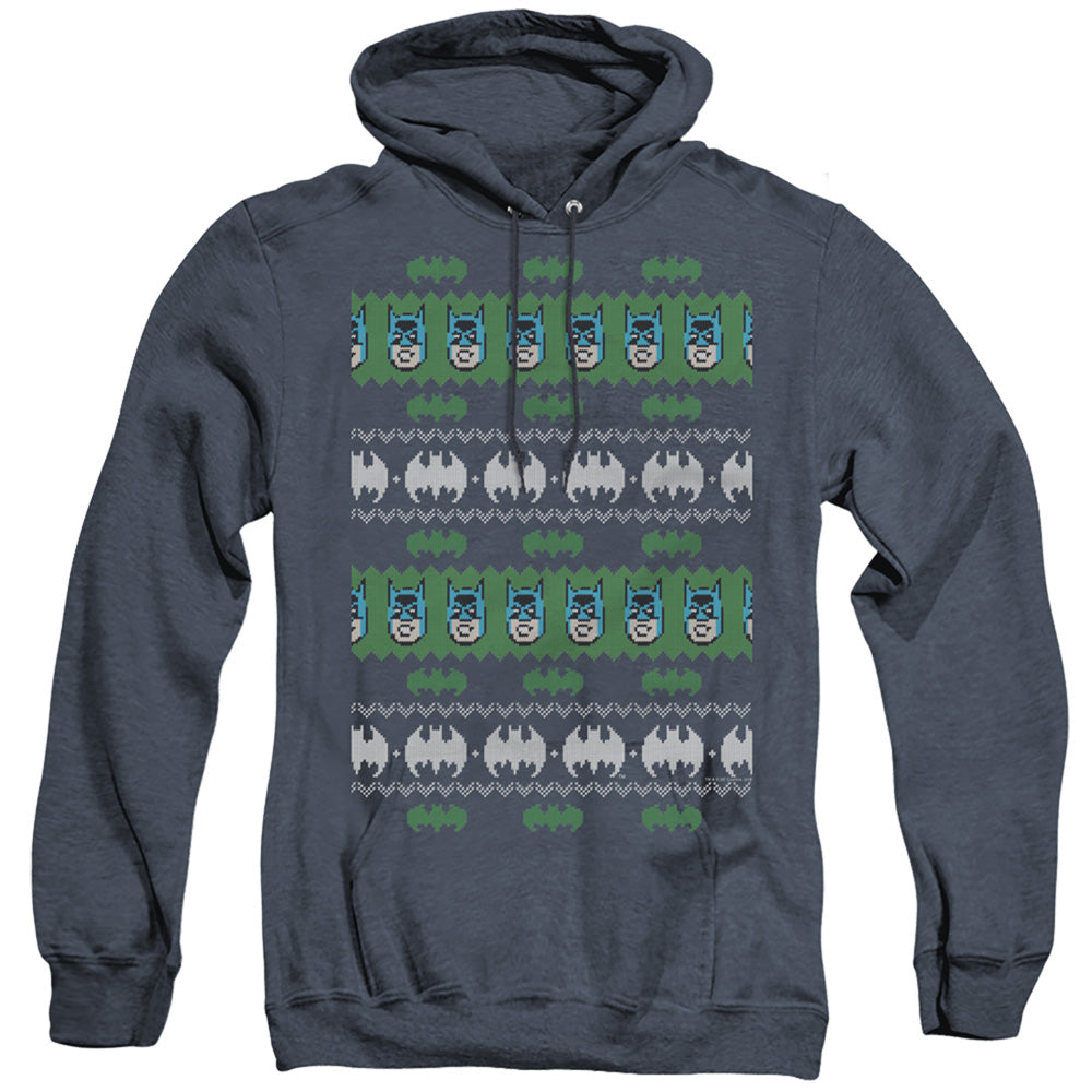 Batman Batman Christmas Sweater Heather Mens Hoodie Navy Officially Licensed