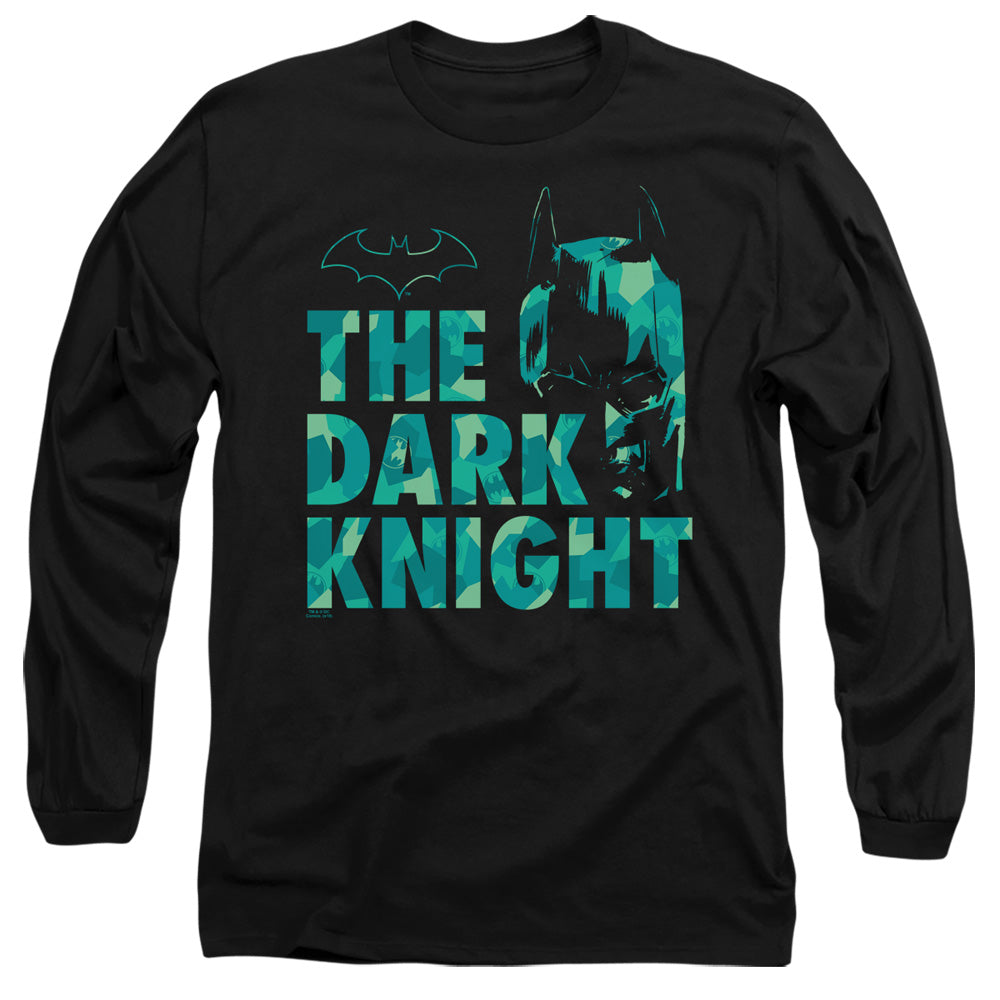 Batman Cutting Pattern Mens Long Sleeve Shirt Black Officially Licensed