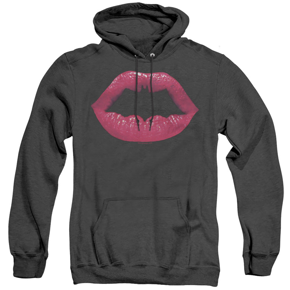 Batman Bat Kiss Heather Mens Hoodie Black Officially Licensed