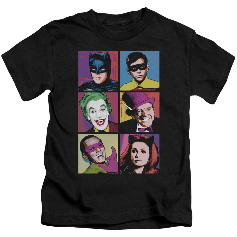 Batman Classic Tv Pop Cast Juvenile Kids Youth T Shirt Black Officially Licensed