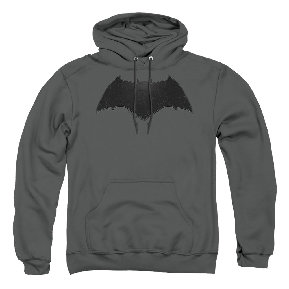 Batman V Superman Beveled Bat Logo Mens Hoodie Charcoal Officially Licensed