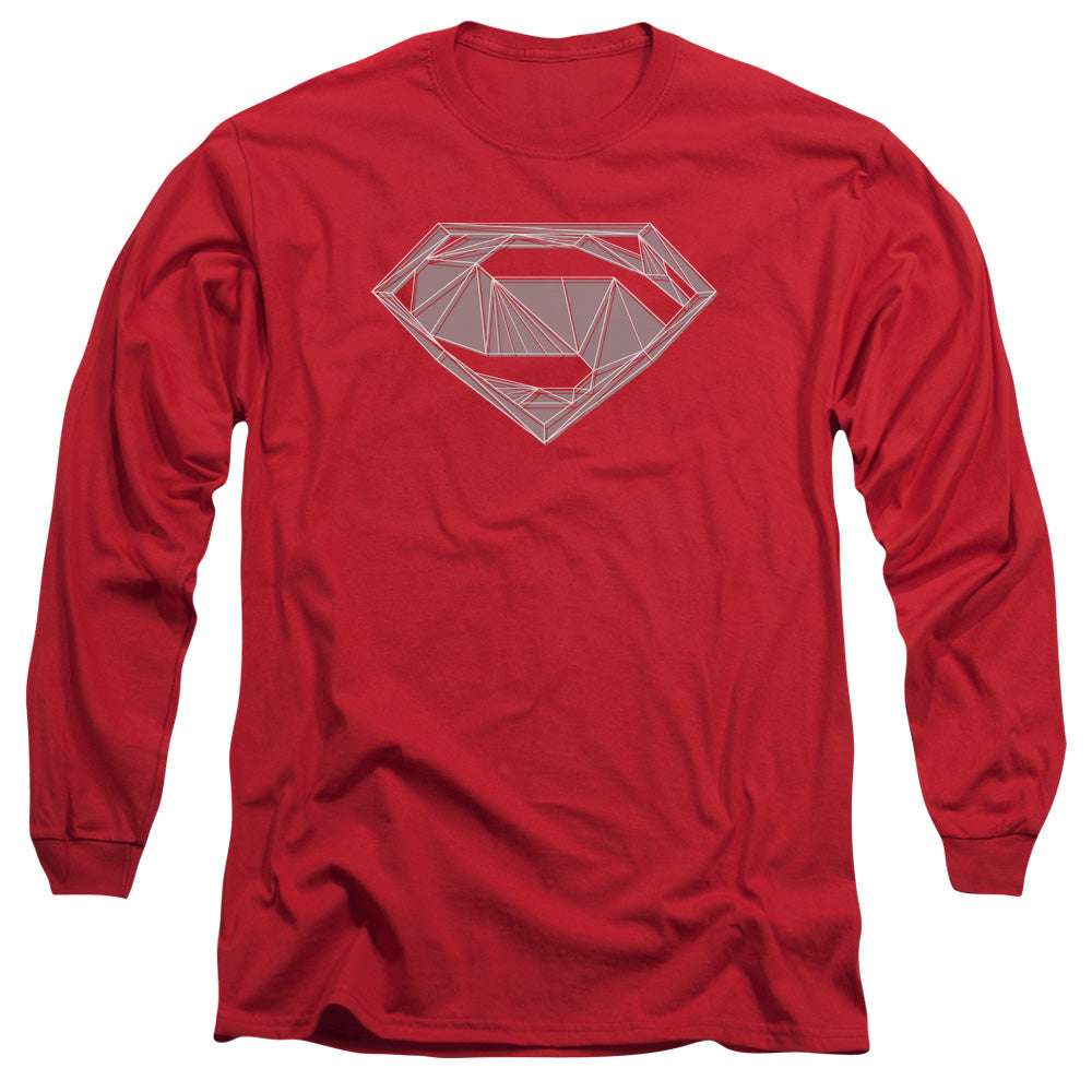 Batman V Superman Techy S Mens Long Sleeve Shirt Red Officially Licensed