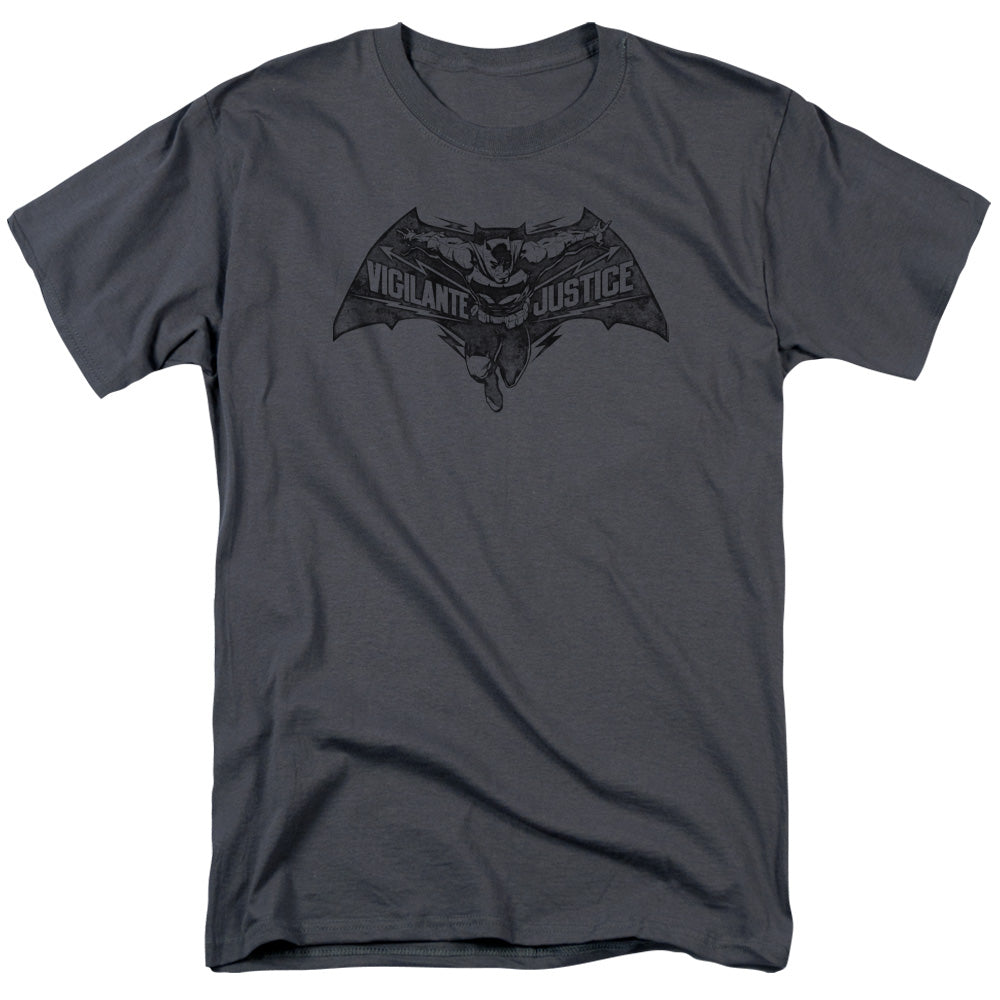 Batman V Superman Vigilante Justice Mens T Shirt Charcoal Officially Licensed