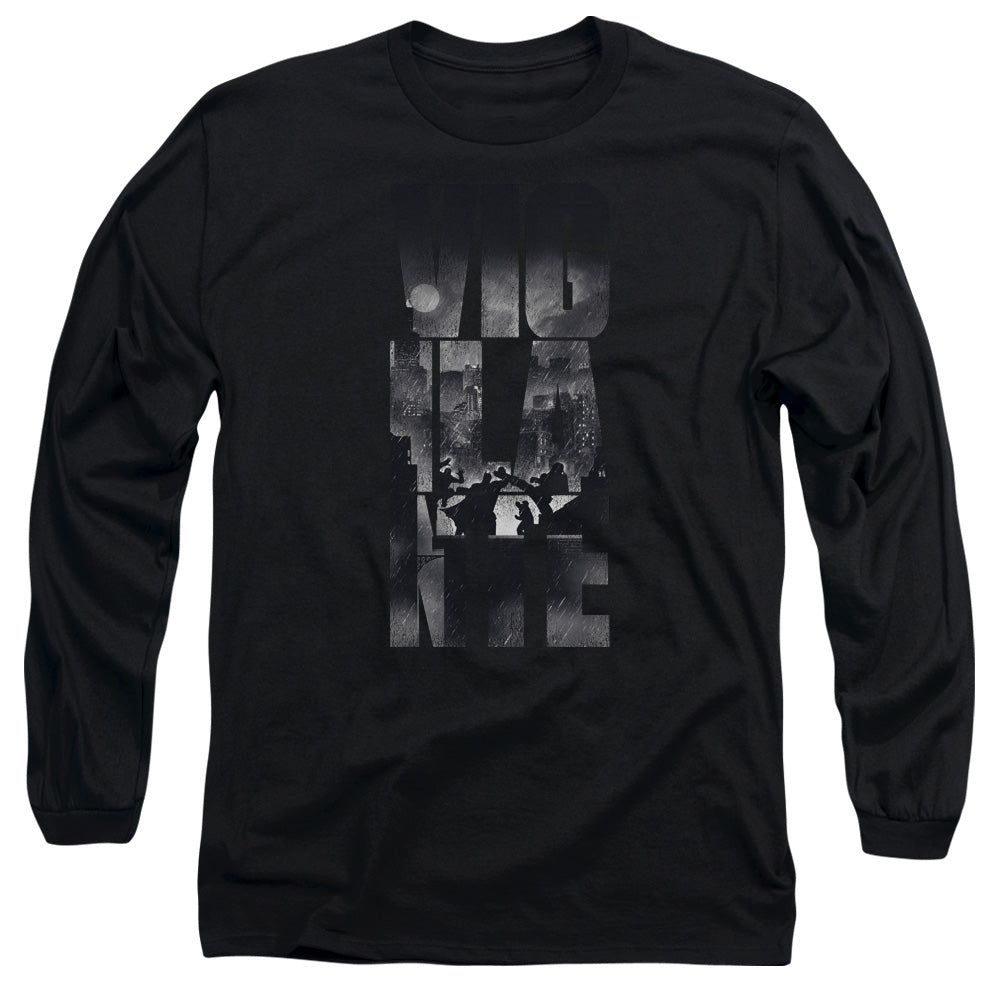 Batman V Superman Rainy Viglante Mens Long Sleeve Shirt Black Officially Licensed