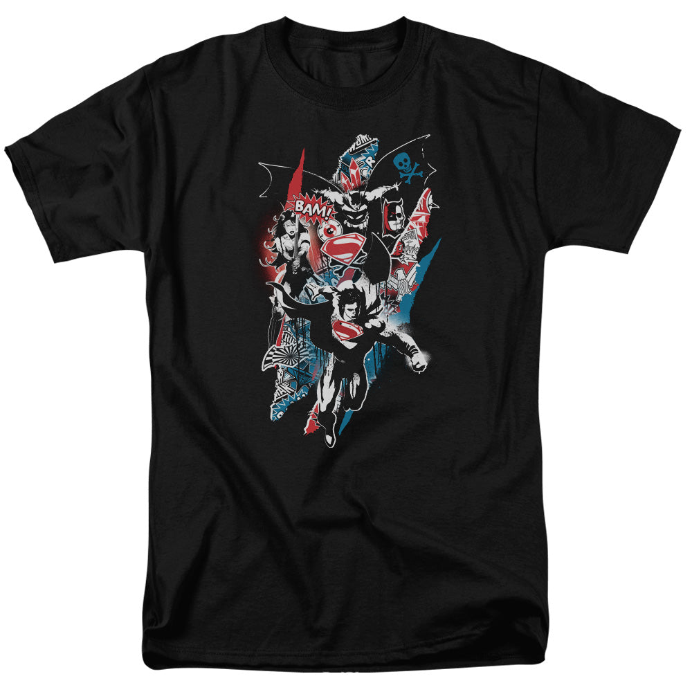Batman V Superman Ripped Trio 2 Mens T Shirt Black Officially Licensed