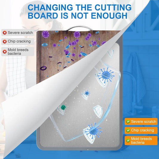 Double sided plastic stainless steel cutting board for household kitchen wheat straw PP cutting board cutting board