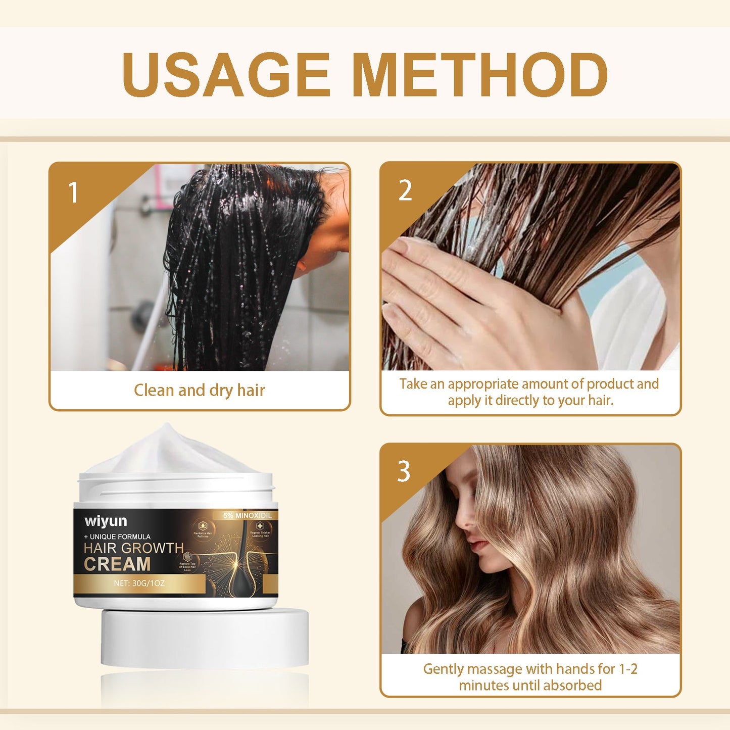 Hair Growth Cream, Thick Hair Strong Hair Nourish Scalp Hair Root Smooth Furry Split Hair Cream