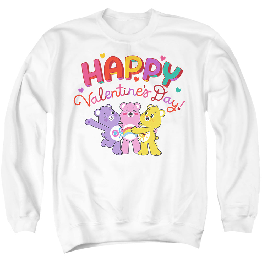 Care Bears Happy Valentine'S Day Mens Crewneck Sweatshirt White Officially Licensed