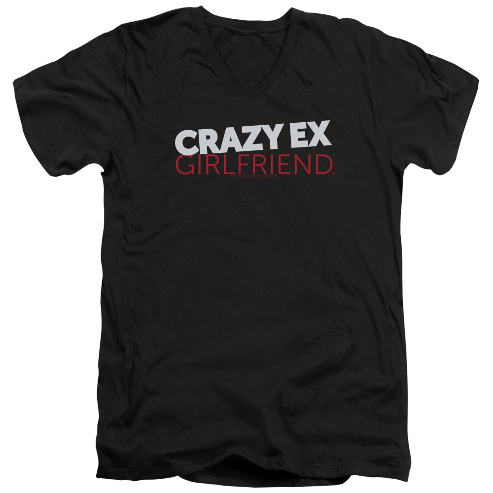 Crazy Ex Girlfriend Crazy Logo Mens Slim Fit V-Neck T Shirt Black Officially Licensed