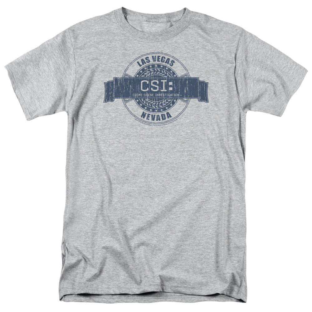 Csi Vegas Badge Mens T Shirt Athletic Heather Officially Licensed