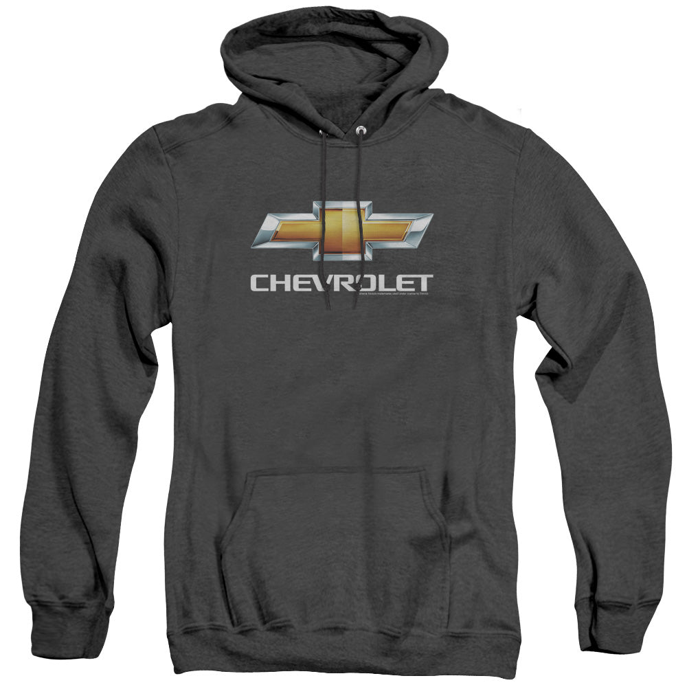 Chevrolet Chevy Bowtie StACked Heather Mens Hoodie Black Officially Licensed