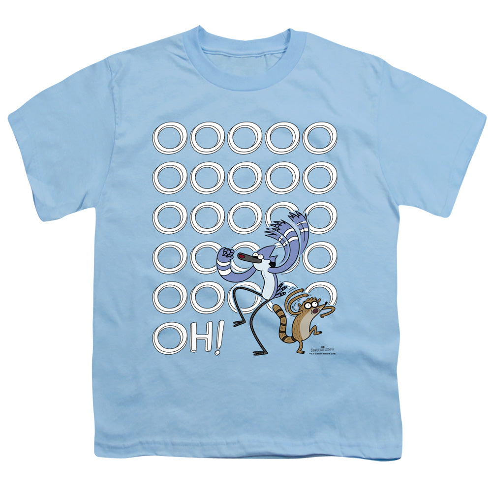 The Regular Show Oooooh Kids Youth T Shirt Light Blue Officially Licensed
