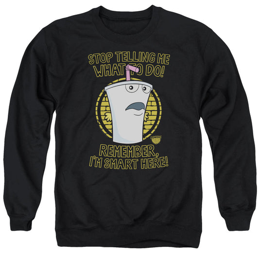 Aqua Teen Hunger Force Stop Mens Crewneck Sweatshirt Black Officially Licensed