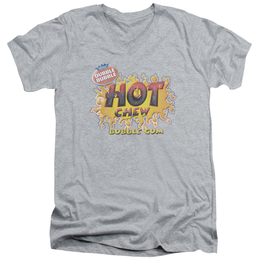 Dubble Bubble Hot Chew Mens Slim Fit V Neck T Shirt Athletic Heather Officially Licensed