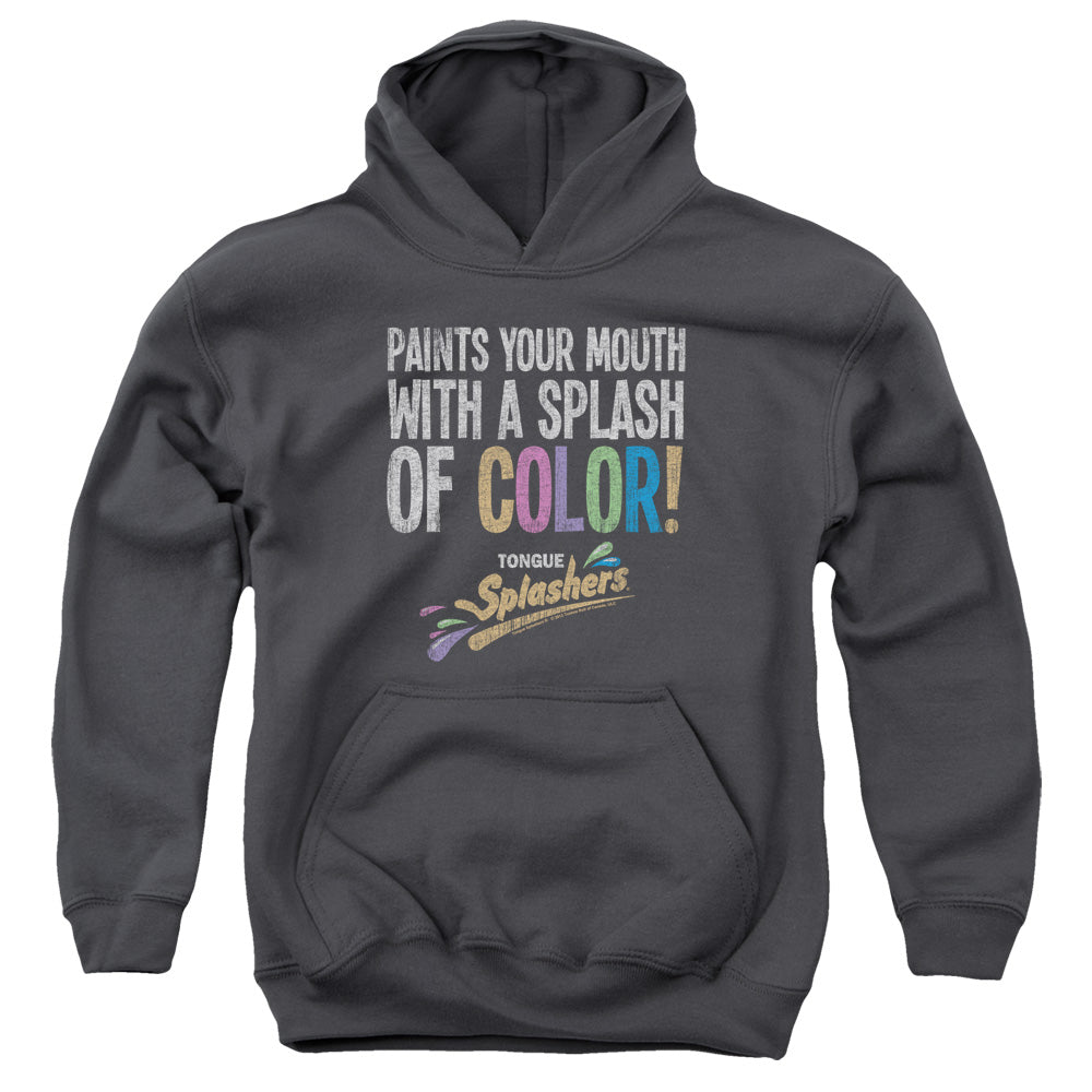Dubble Bubble Paints Your Mouth Kids Youth Hoodie Charcoal Officially Licensed