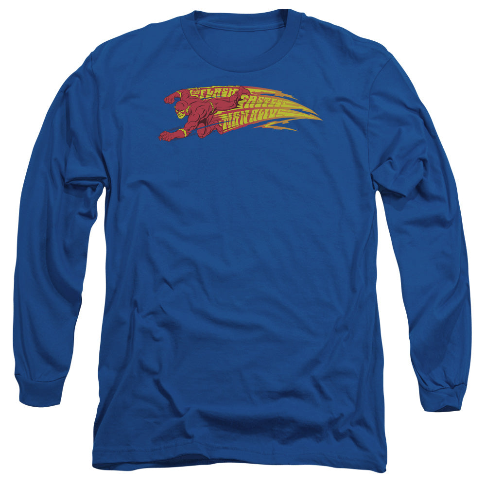 Dc Flash Fastest Man Alive Mens Long Sleeve Shirt Royal Officially Licensed