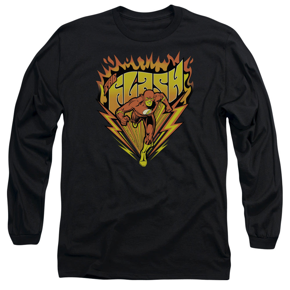 DC Comics Flash Blazing Speed Mens Long Sleeve Shirt Black Officially Licensed
