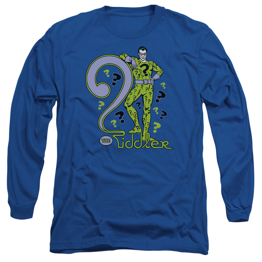 Dc The Riddler Mens Long Sleeve Shirt Royal Blue Officially Licensed