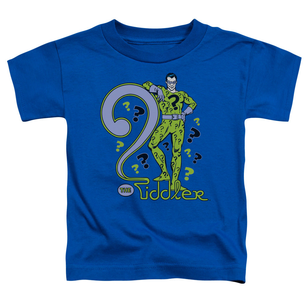DC Comics the Riddler Toddler Kids Youth T Shirt Royal Blue Officially Licensed