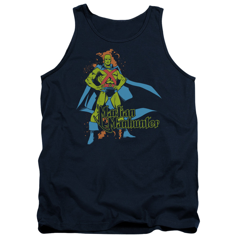 DC Comics Martian Manhunter Mens Tank Top Shirt Navy Blue Officially Licensed