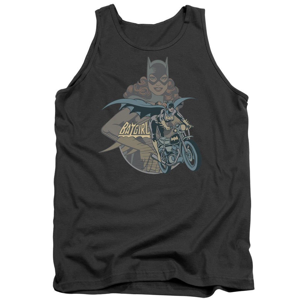 Dc Batgirl Biker Mens Tank Top Shirt Charcoal Officially Licensed