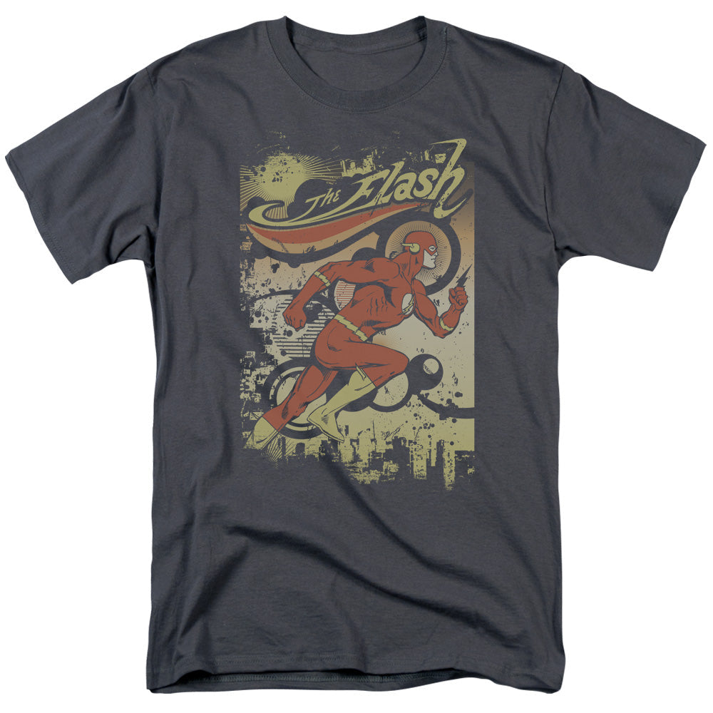 Dc Flash Just Passing Through Mens T Shirt Charcoal Officially Licensed