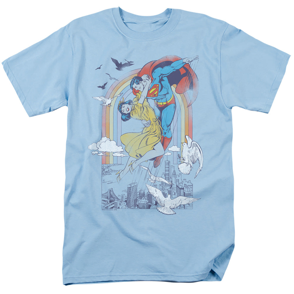 Dc Rainbow Love Mens T Shirt Light Blue Officially Licensed