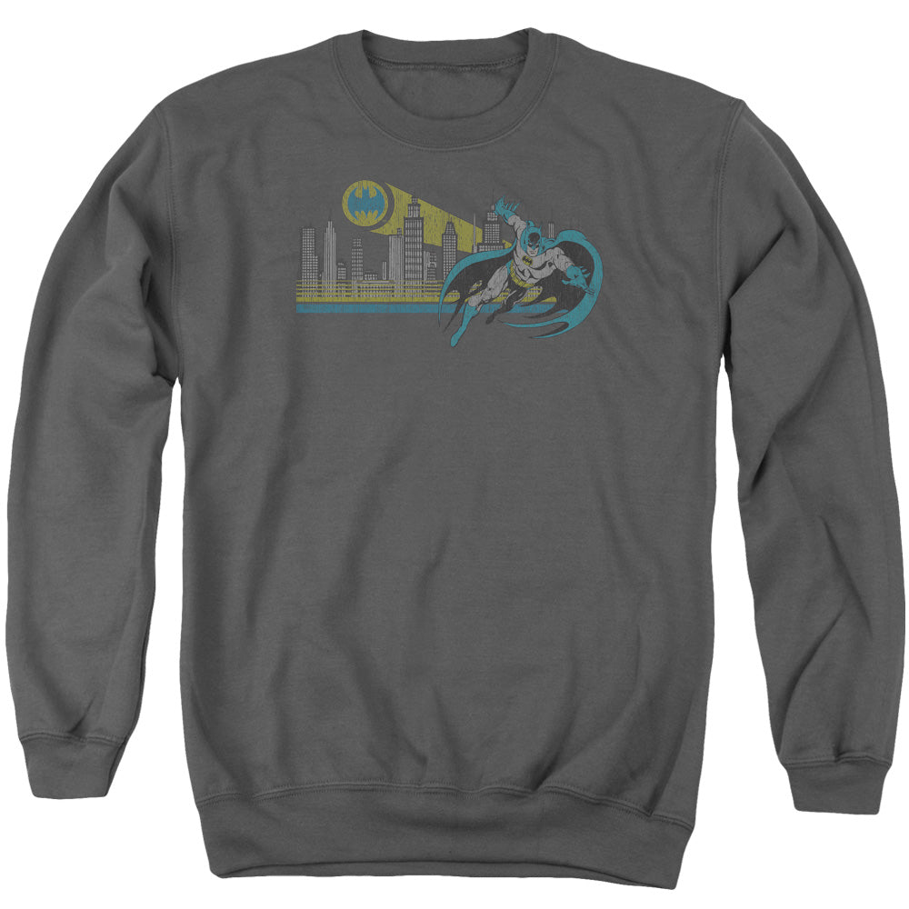 Dc Gotham Retro Mens Crewneck Sweatshirt Charcoal