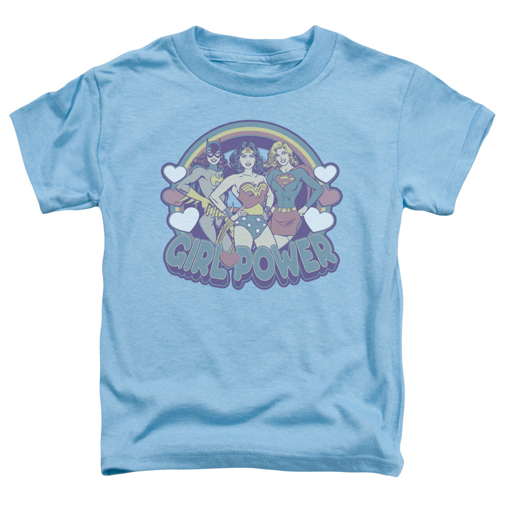 DC Comics Retro Girl Power Toddler Kids Youth T Shirt Carolina Blue Officially Licensed