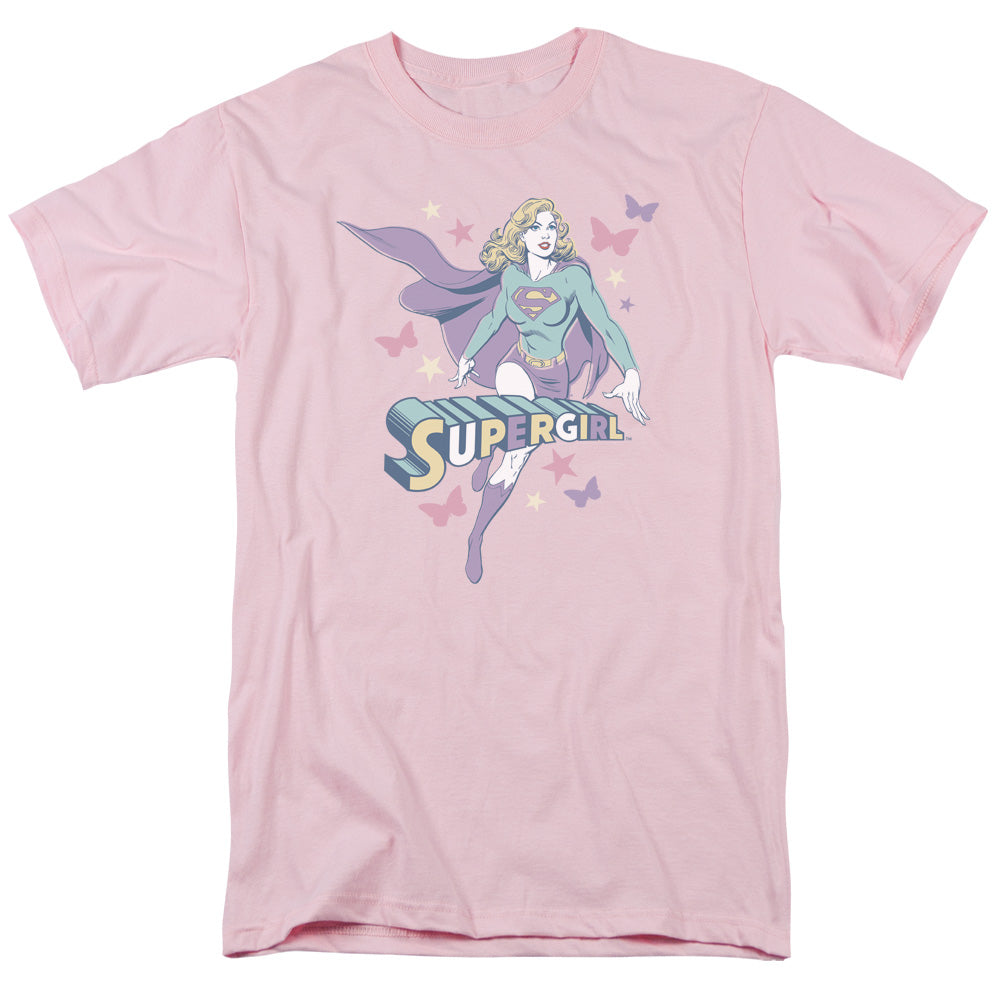 Dc Supergirl Pastels Mens T Shirt Pink Officially Licensed