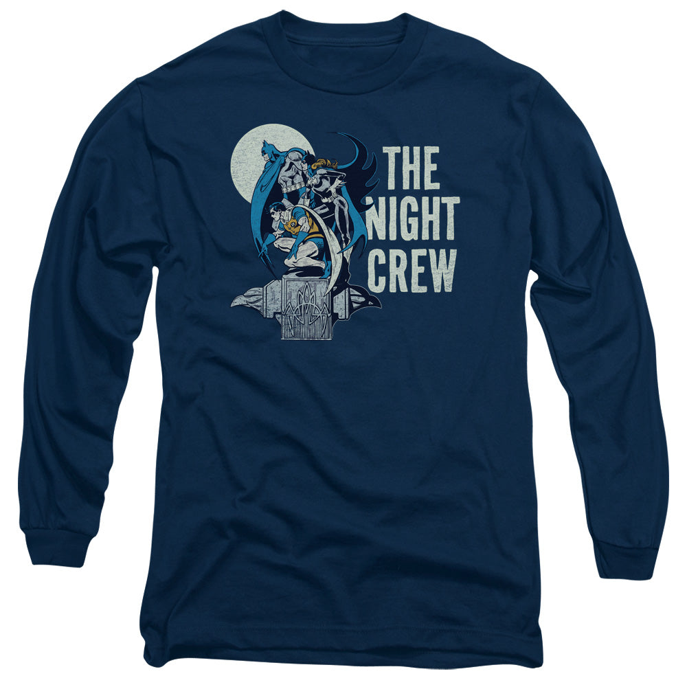 Dc Night Crew Mens Long Sleeve Shirt Navy Officially Licensed