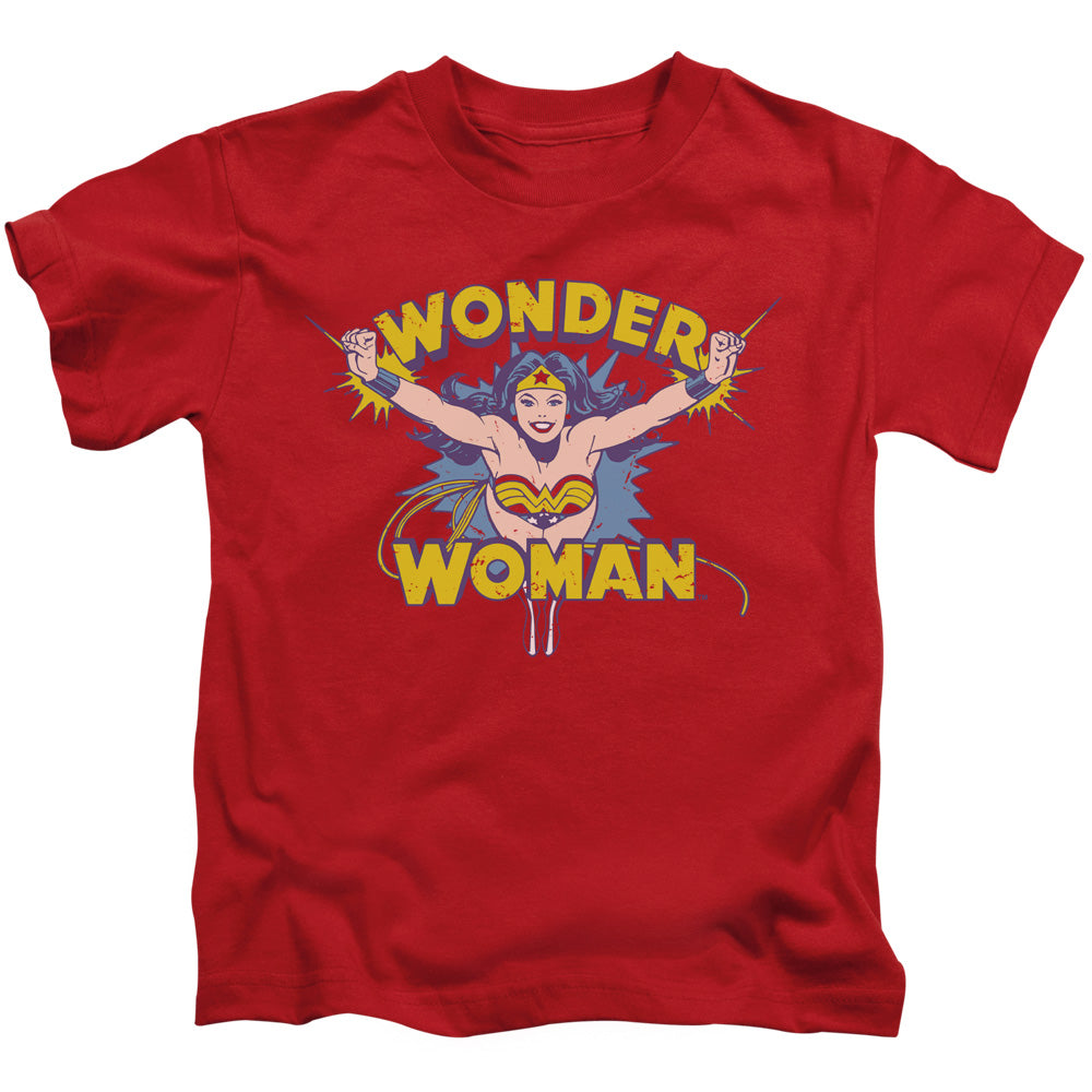 DC Comics Flying Through Juvenile Kids Youth T Shirt Red Officially Licensed