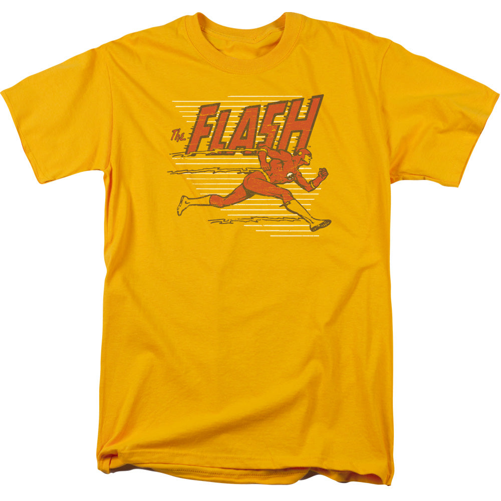DC Comics Flash Speed Lines Mens T Shirt Gold Officially Licensed