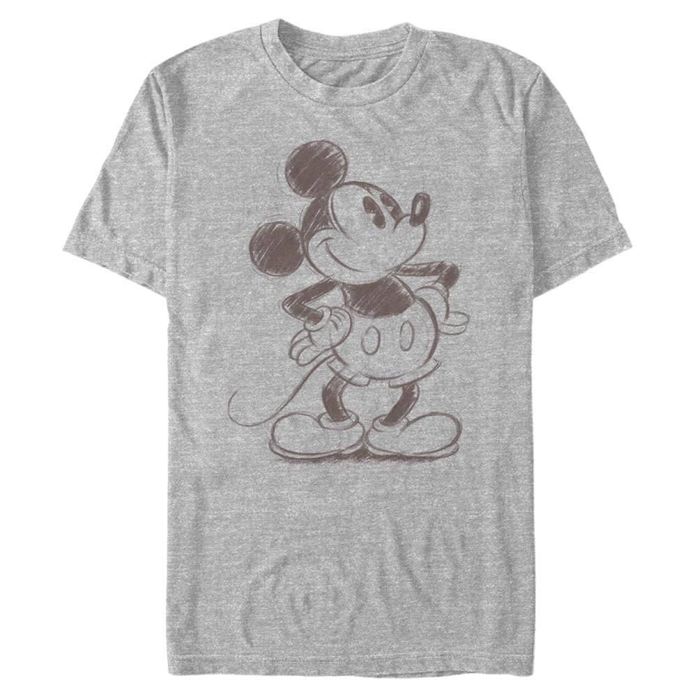 Disney Disney Mickey Mouse and Friends Retro Mickey Mouse Sketch Mens T Shirt