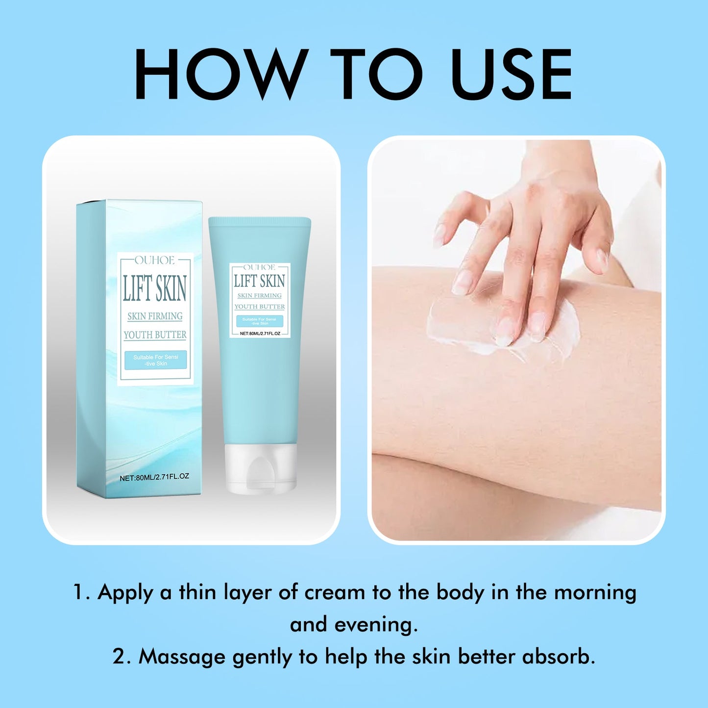 Skin Firming Youth Butter, Moisturizing And Hydrating Deep Moisturizing Skin Firming Whitening Body Cream
