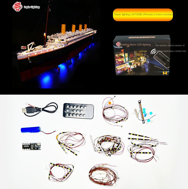 DIY building block lighting compatible with LEGO 10294 Titanic LED lights