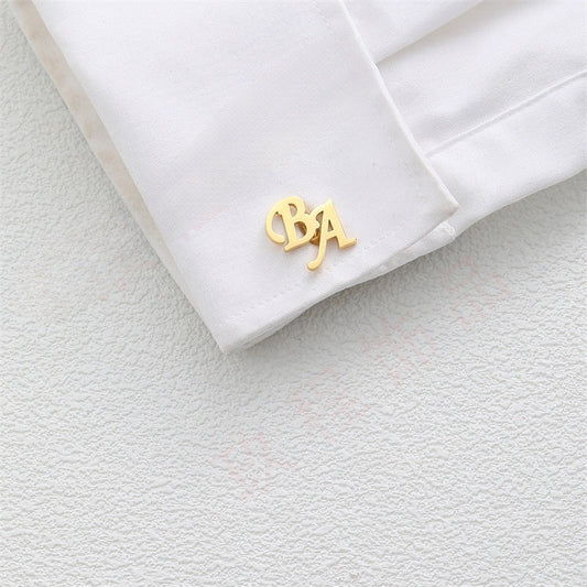 DIY custom French men's cufflinks with English letters cufflinks